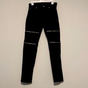 Black Biker Style Jeans